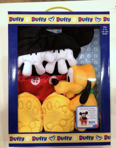 Disney 17 in Duffy Bear Mickey Mouse Clothes Boxed Set with Pluto Doll New