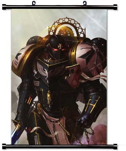 MiniGao Wall Scroll Poster with Warhammer Warhammer K Space Marines Black Templars Imperors Champion Home Decor Wall Posters Fabric Painting 32 X 48 Inch