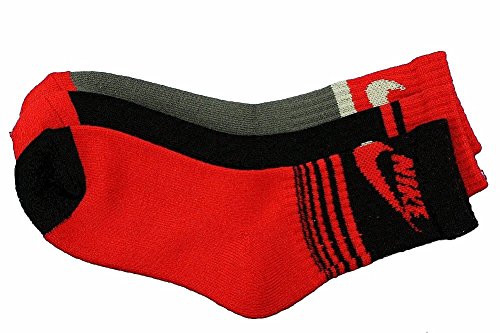 Nike Boy's 3-Pair Red Soft & Dry Sport Crew Socks