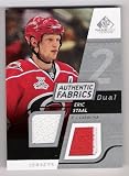 ERIC STAAL 2008-09 SP Game Used Edition Authentic Fabrics DUAL JERSEY Card Carolina Hurricanes Hockey