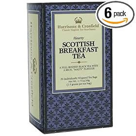 Harrisons & Crosfield Scottish Breakfast Tea, 20-Count Tea Bags (Pack of 6)