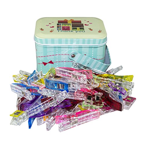 BINGONE Wonder Clips for Sewing Quilting Crafting Assorted Colors 60 PCS Large & Small