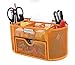 EasyPAG Mesh Pen Holder Desk Organizer with Drawer Stationery Supplies Organizer for Dorm School 9 Compartments Workspace Desk Accessories Organization for Office, Orange