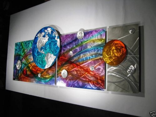 Modern Multi-Panel Metal Wall Art, Earth