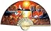 Unique Art, Décor, & Gifts - 40" Painted Thai Silk & Bamboo Decorative Wall Fan - Asian Sunrise