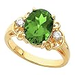 14K Yellow Gold Chatham Created Emerald and Diamond Ring
