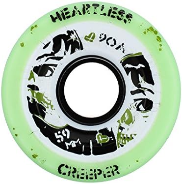 Heartless Quad Speed Skate Roller Derby Wheels Creeper 59mm 8pk Moto Deluxe Bearings, and Devaskation Drawstring Bag 3PC Bundle