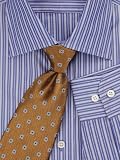 Blue/ White Broadcloth Multi Stripe Dress Shirt