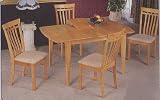 5pc Maple Finish Butterfly Leaf Dining Room Table & Chairs Set