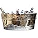 BREKX Aspen Hammered Stainless Steel Beverage Tub & Party Drink Chiller - 25 Quarts - Mirror-Silver