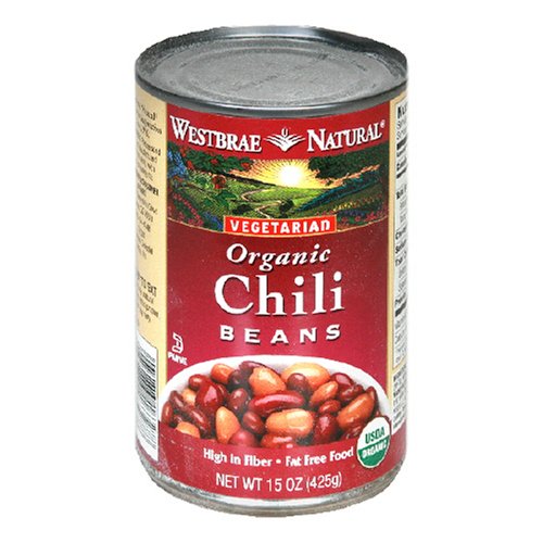 Westbrae Natural Vegetarian Organic Chili Beans, 15 Ounce Cans (Pack of 12)