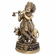 Religious Statues Lord Krishna Brass Sculpture 12 inches