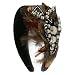 Brown Fancy Wide Beaded Feather Hair Headband