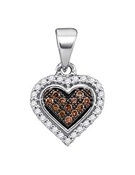 0.13CTW COGNAC DIAMOND MICRO-PAVE PENDANT