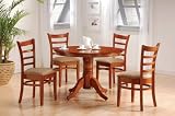 5pc Dining Table & Chairs Set Antique Oak Finish