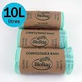 10 Litre x 75 bags Biobag Compostable Kitchen Caddy Liner - Food Waste Bin Liners - EN 13432 - Biobags 10L Bags with Composting Guide