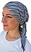 Premium Headscarf Pre-Tied Fitted Women’s Turban Headwear (BLACK GREY TEXTURED) (CITY GIRL) (MEDIUM)