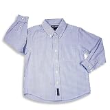 E-Land - Boys Long Sleeved Button Down Shirt, Blue, White