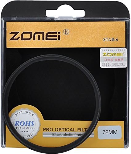 ZOMEi 72mm star +6 Optical 6-Point Star Cross Filter Twinkle Effect for Digital Camera Lens