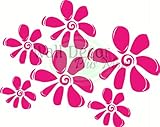 Hot Pink Girl's Wall Flower Decal 9 Lg Floral Stickers