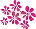 Hot Pink Girl's Wall Flower Decal 9 Lg Floral Stickers