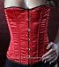Red Satin Victorian Vintage Shaper Corset Boned Lace Up Waist Cincher