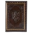 Lions Refillable Leather Journal with Embossed Lion Crest, Gold Edge Sheets, Lined, 6x8"