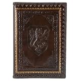 Lions Refillable Leather Journal with Embossed Lion Crest, Gold Edge Sheets, Lined, 6x8