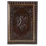 Lions Refillable Leather Journal with Embossed Lion Crest, Gold Edge Sheets, Lined, 6x8"