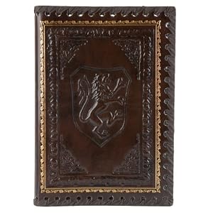 Lions Refillable Leather Journal with Embossed Lion Crest, Gold Edge Sheets, Lined, 6x8"