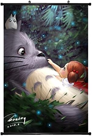 MiniGao Wall Scroll Poster with My Neighbor Totoro Collection A Home Decor Wall Posters Fabric Painting 32 X 48 Inch