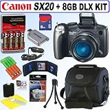 Canon Powershot SX20 IS 12.1MP Digital Camera + 8GB Deluxe Kit