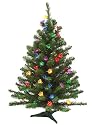 3' Pre-Lit Double Petal Reflector Artificial Christmas Tree Multi Lights #H89082