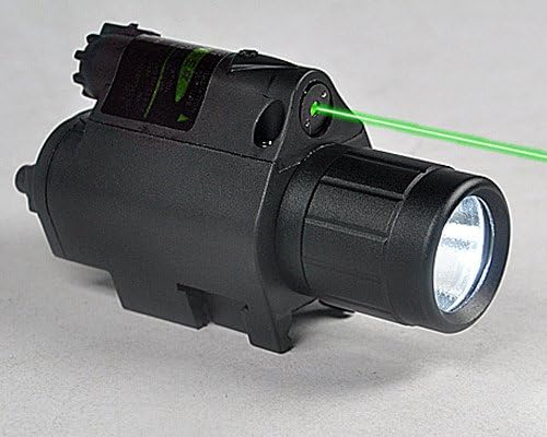 Tactical LED Flashlight with Green Laser Sight &amp; 8x21mm Pocket Binoculars