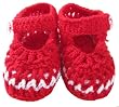 Handmade Baby Mini Shoes - Cherry (100% Hand-crocheted)