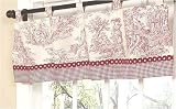 Red French Toile and Polka Dot Window Valance by JoJo Designs