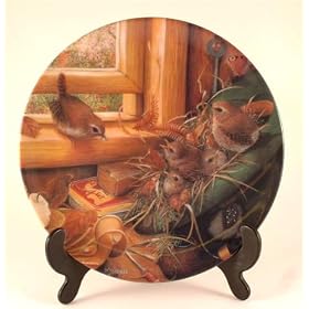 Coalport Garden Visitors plate by Barbara Mitchell - Feeding Time - CP784