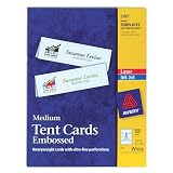 Avery Laser & Ink Jet 2 1/2 x 8 1/2 Inch White Tent Cards 100 Count (5305)