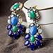 Charm.L Grace Classic Refinement Blue Resin Crystal Drop Ear Studs Earring