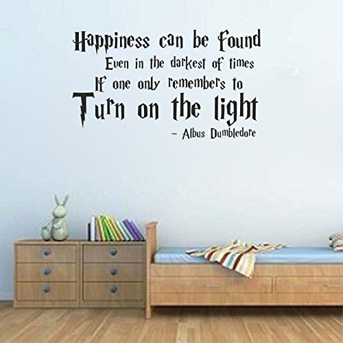 Albus Dumbledore Harry Potter movie quote vinyl wall decal (12×20, black)