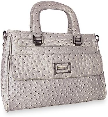 M by Miadora 'Corinne' Gray Ostrich-embossed Satchel
