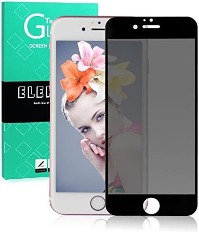 iPhone 6s Plus Screen Protector Privacy, ELEKMATE® Anti Spy Tempered Glass Screen Protector for Apple iPhone 6 Plus 5.5" [Retail Package] (Black Frame+Privacy Glass)