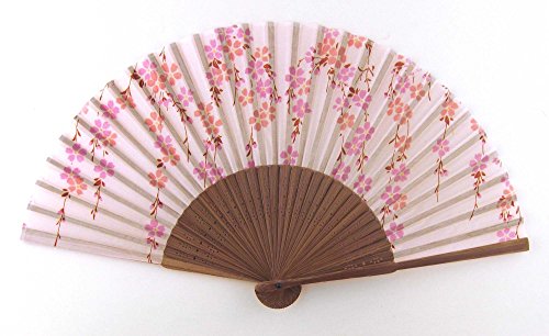 DawningView Japanese Handheld Folding Fan, Cherry Blossoms Cascade HF94 (Pink)