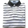 Mens Tommy Hilfiger Polo Shirt in Grey Double Stripes (Small)