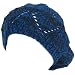 New 2 Tone Crochet Beret Tam Knit Slouchy Junior Hat Blue Medium Large