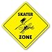 SKATER ZONE Sign xing skateboard skateboarder gift