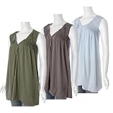 Everyday Brand Pintucked V-neck Sleeveless Tunic