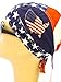 United States of America Bikers Cap, American Flag Medical Cap/Head Wrap/ Bandana/ Welders Cap, U.S. Skull Cap, Stars and Stripes Red, White and Blue Patriotic American Flag Design with Picture of United States, Breathable 100% Cotton, One Size to Fit Men, Women and Teens, America, USA, Suitable for Athletes, Welding, Medical, Healthcare, Bikers, Truckers and Food Workers to Keep Hair Out of Face