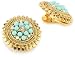 Antiquities Couture Vintage Turquoise Colored& Gold-Tone Clip On Earrings