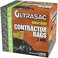 Aluf Plastics 719963 Ultrasac Heavy Duty Professional Quality Contractor Trash Bag, 42 Gallon Capacity, 48" Length x 33" Width x 3 mil Thick, Black (Case of 50)